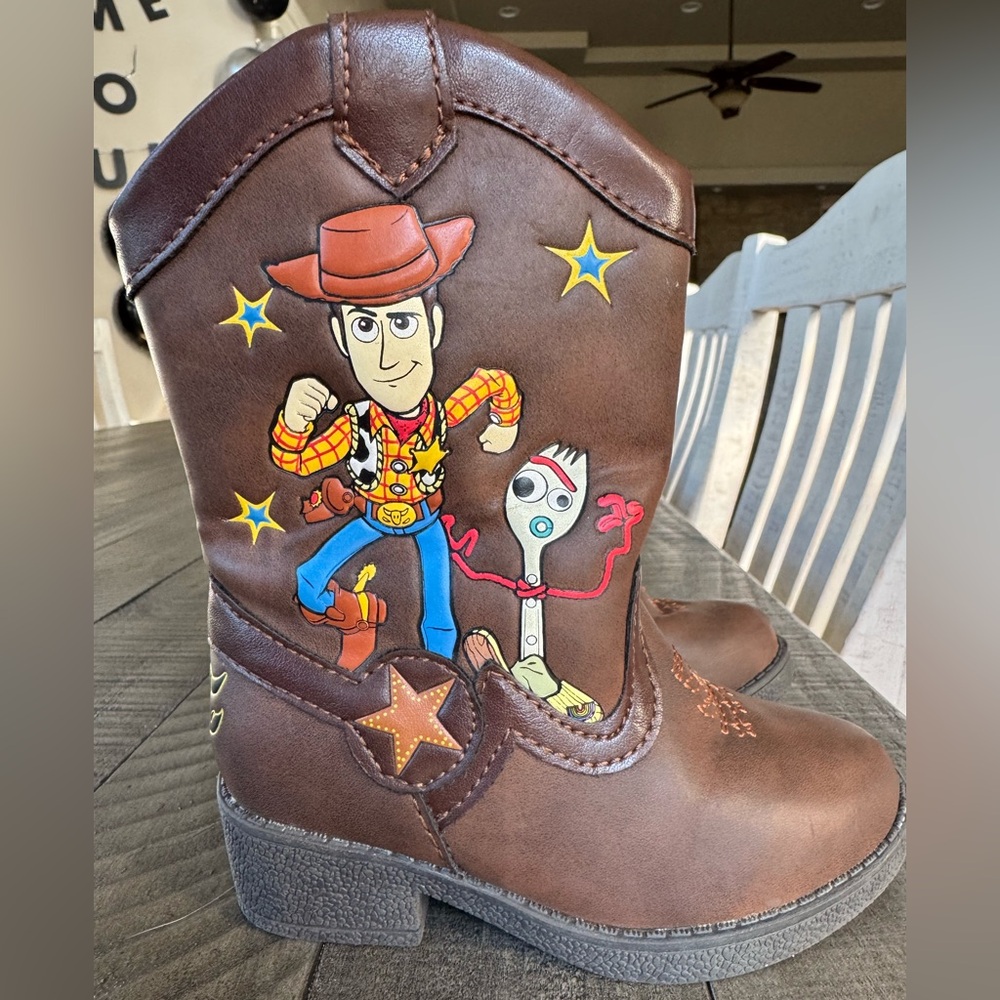 Disney Pixar - Toy Story 4 Woody & Forky Brown Cowboy Boots Toddler Size 6